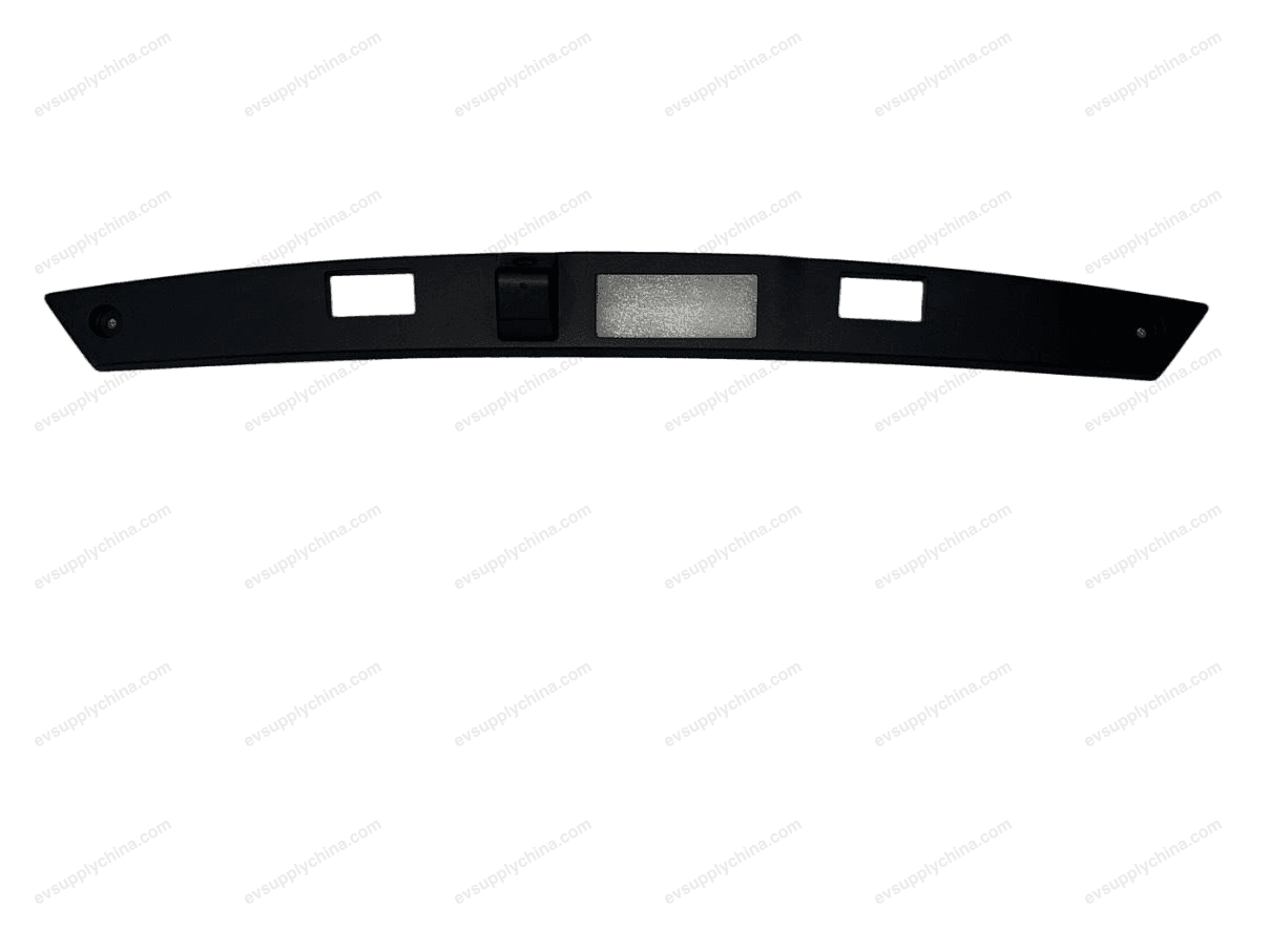 Rear license plate trim assembly