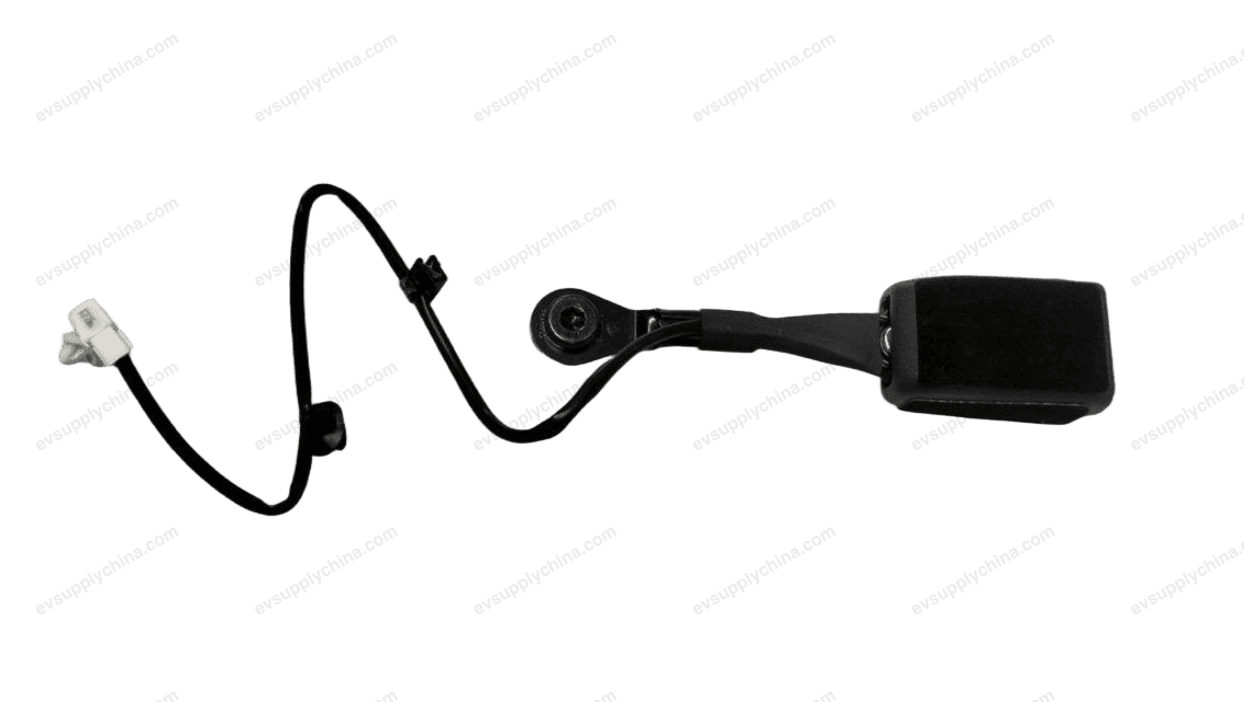 Left front seat belt buckle assembly