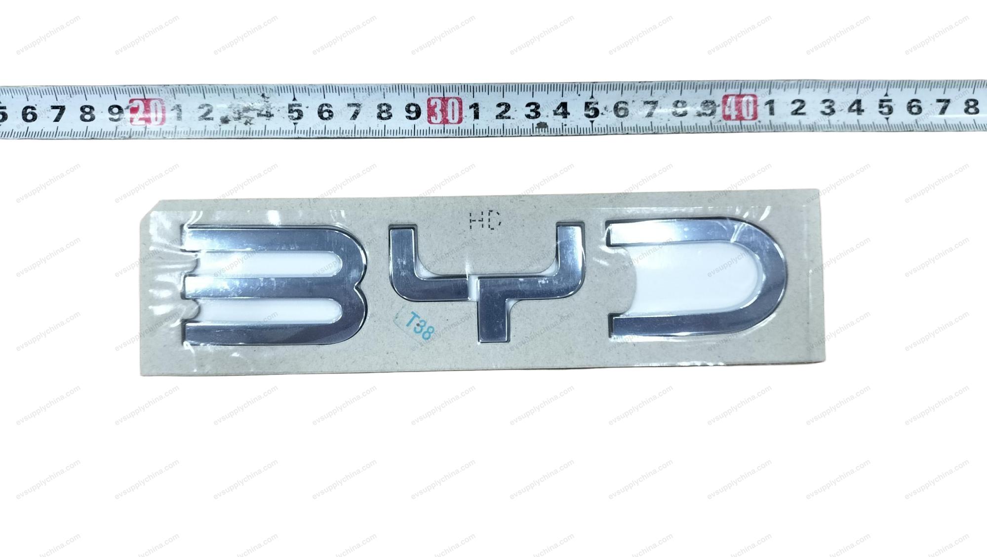 BYD logo assembly on the rear door — BYD Qin Plus EV (Gen 2)