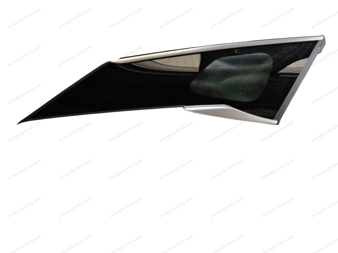Left rear corner window glass assembly - silver matte anodized — BYD Tang EV